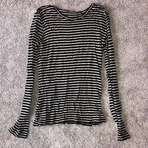 MaxMara black and white striped long sleeve tee